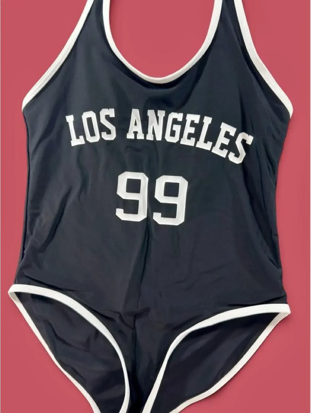 Los Angeles 99 Black & White One Piece Swimsuit Size Small